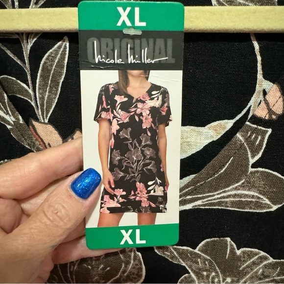 Nicole Miller - Dress - floral print - coral and black - NWT - Picture 5 of 10